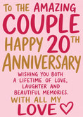 Load image into Gallery viewer, Bold Typography Amazing Couple 20th Anniversary Card
