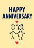 Load image into Gallery viewer, Cute Stick Figure Couple Holding Hands Anniversary Card