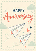 Load image into Gallery viewer, Paper Plane Hearts Anniversary Card for Her
