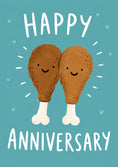 Load image into Gallery viewer, Funny Chicken Drumstick Couple Happy Anniversary Card