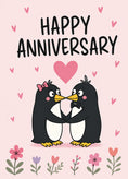 Load image into Gallery viewer, Cute Penguin Couple Happy Anniversary Card for Her