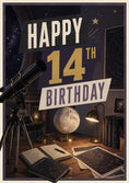 Load image into Gallery viewer, Astronomy Telescope Space 14th Birthday Card for Him