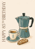 Load image into Gallery viewer, Moka Pot Coffee Illustration Happy 85th Birthday Card