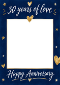 Load image into Gallery viewer, 30 Years of Love Navy Gold Hearts Photo Upload Anniversary Card