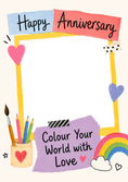 Load image into Gallery viewer, Colour Your World with Love Photo Upload Anniversary Card