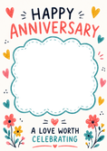 Load image into Gallery viewer, Colourful Hearts and Flowers Photo Upload Anniversary Card