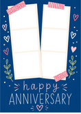 Load image into Gallery viewer, Polaroid Strip Hearts Photo Upload Anniversary Card