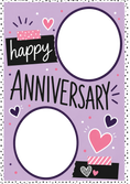 Load image into Gallery viewer, Happy Anniversary Hearts and Doodles Photo Upload Anniversary Card