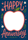 Load image into Gallery viewer, Floral Apple Frame Photo Upload Anniversary Card