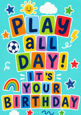 Load image into Gallery viewer, Play All Day Colourful Block Letters Birthday Card for Him