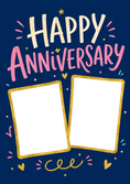 Load image into Gallery viewer, Happy Anniversary Bold Typography Photo Upload Anniversary Card for Cousin