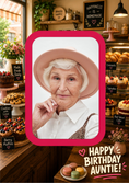 Load image into Gallery viewer, Pink Patisserie Photo Upload Birthday Card for Auntie