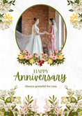Load image into Gallery viewer, Floral Bridesmaid Getting Ready Photo Upload Anniversary Card for Her