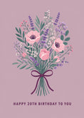 Load image into Gallery viewer, Lavender Bouquet 20th Birthday Card for Her
