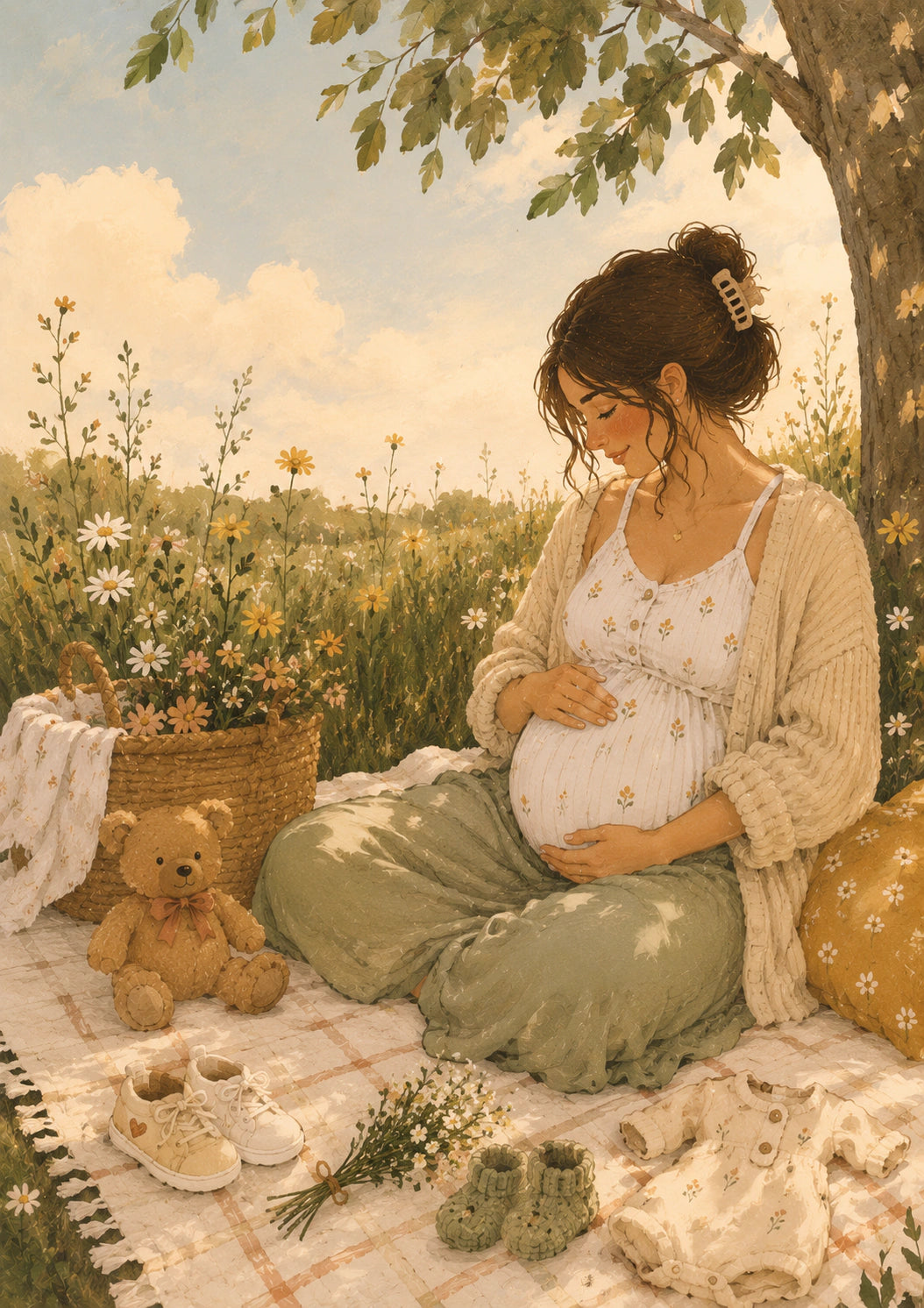 Pregnancy - Personalised Card — with punch holes