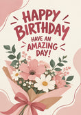 Load image into Gallery viewer, Floral Bouquet Pink 20th Birthday Card for Her
