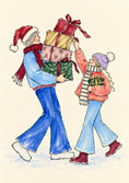 Load image into Gallery viewer, Festive Gift Stack Christmas Shopping Anniversary Card for Her
