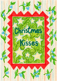 Load image into Gallery viewer, Green Stars Christmas Kisses Christmas Card
