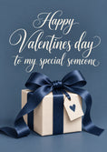 Load image into Gallery viewer, Kraft Gift Box Blue Ribbon Valentine's Day Card for Husband
