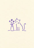 Load image into Gallery viewer, Cute Cat and Flowers Thinking of You Card
