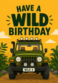 Load image into Gallery viewer, Safari Jeep Wild 4th Birthday Card for Him
