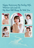 Load image into Gallery viewer, Teal Winding Path 5 Photo Upload Anniversary Card for Wife
