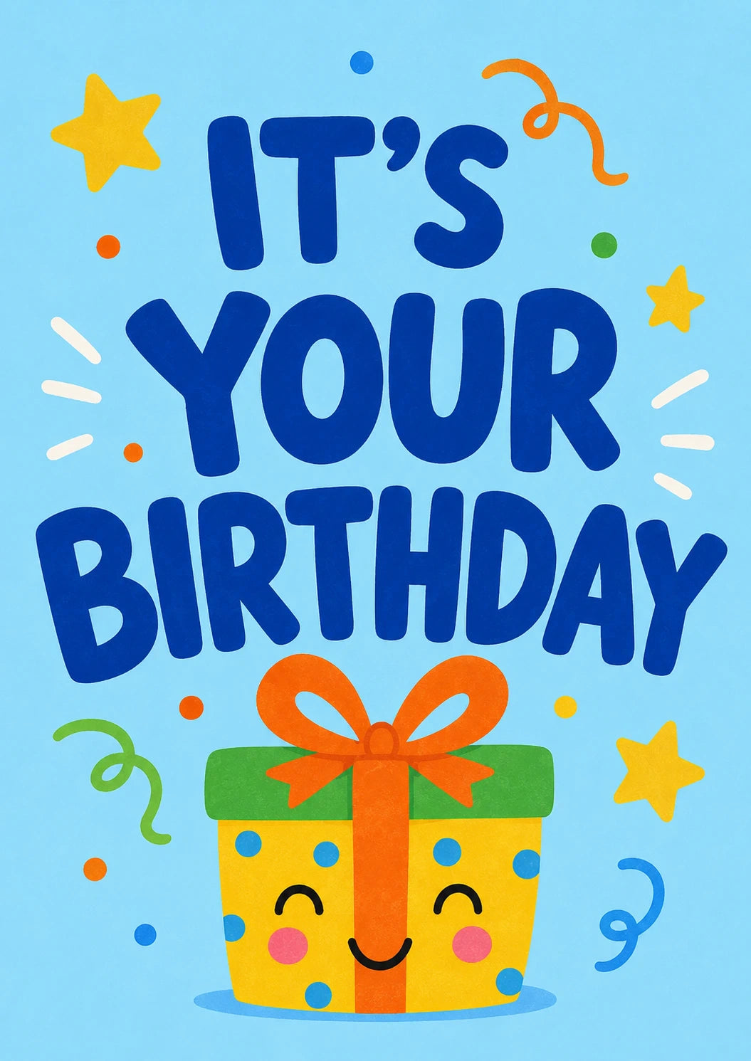 Cute Gift Box It's Your Birthday Card for Kids