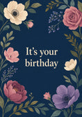 Load image into Gallery viewer, Dark Floral Botanical 100th Birthday Card for Her
