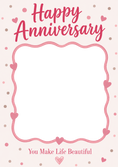 Load image into Gallery viewer, Pink Hearts You Make Life Beautiful Photo Upload Anniversary Card
