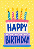 Load image into Gallery viewer, Colourful Cake and Candles Happy Birthday Card
