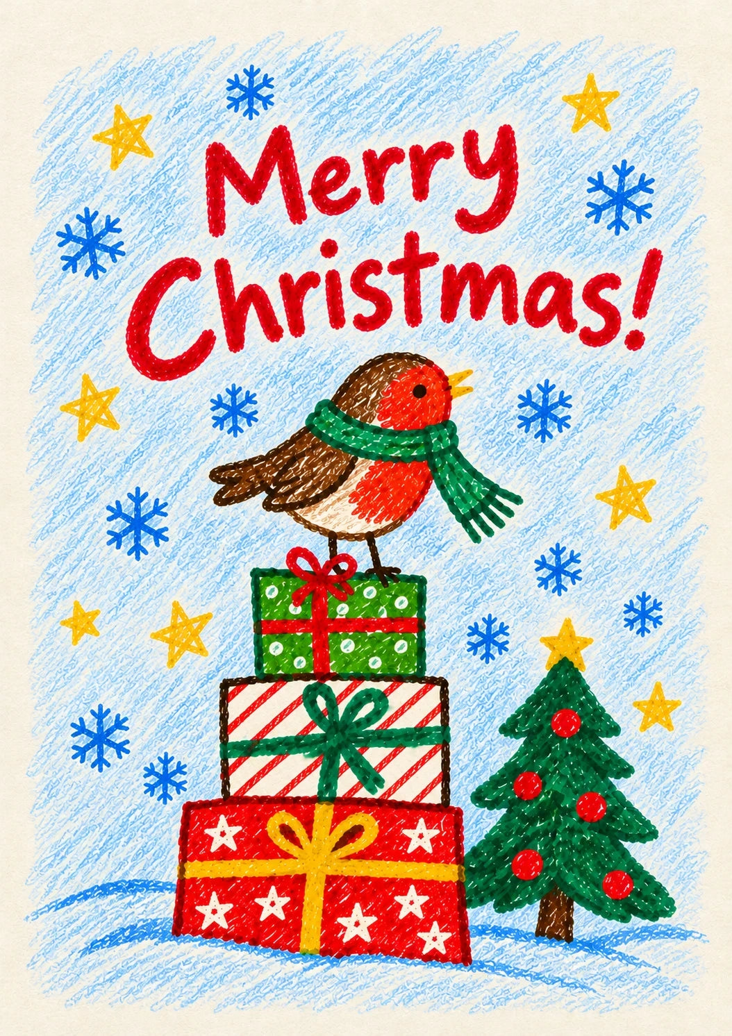 Christmas - Personalised Card — with punch holes