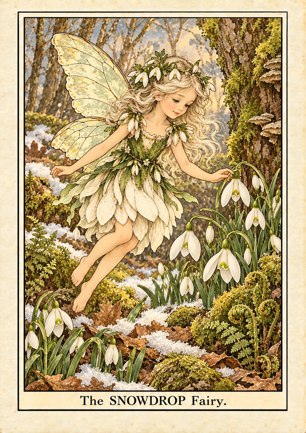 Snowdrop Fairy Woodland For Kid Birthday Card for Her