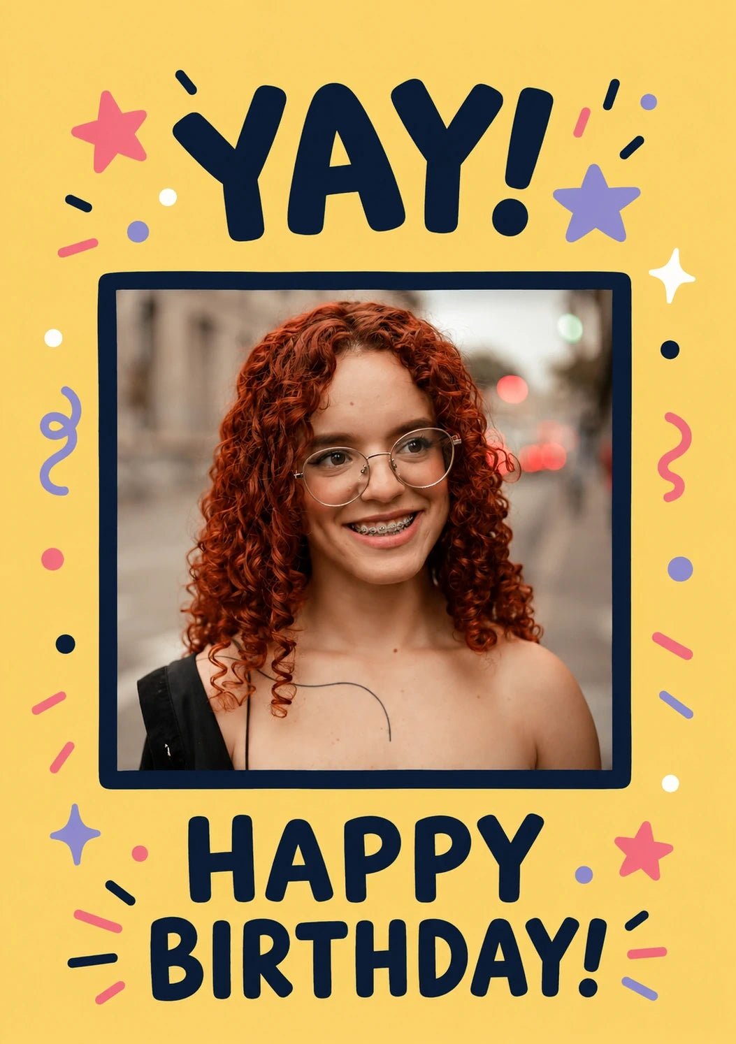 Birthdays - Personalised Card — with punch holes