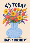 Load image into Gallery viewer, Colourful Floral Bouquet 45th Birthday Card for Her
