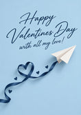 Load image into Gallery viewer, Paper Plane Heart Ribbon Valentine's Day Card for Partner

