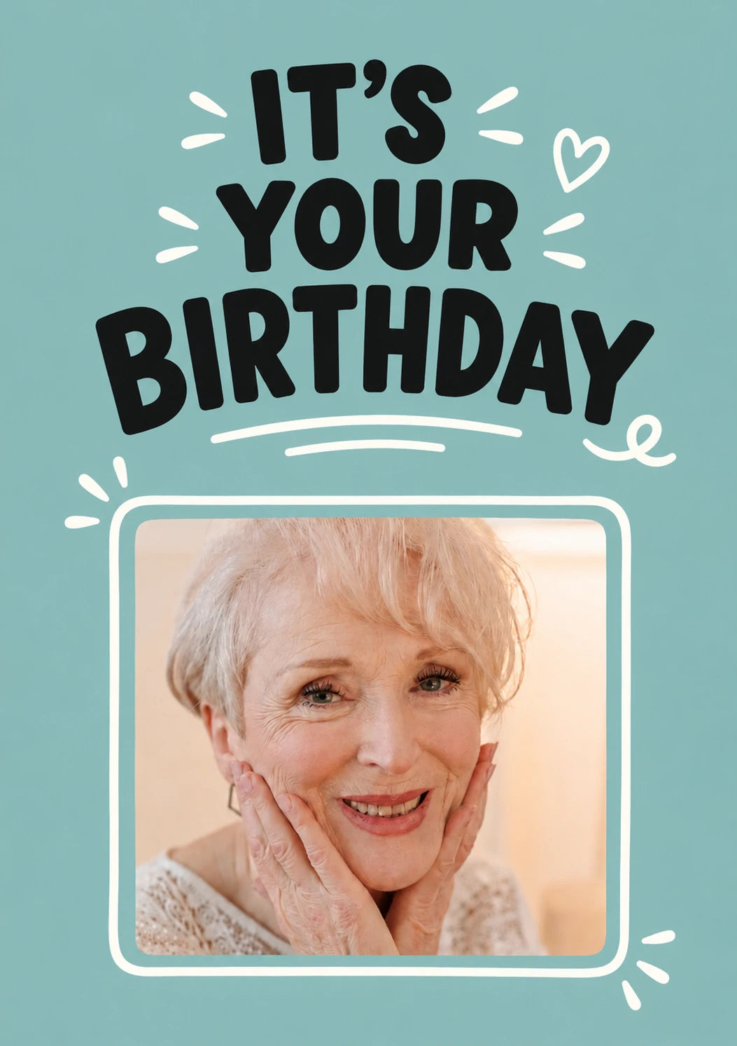 It's Your Birthday Bold Text Photo Upload Birthday Card for Her