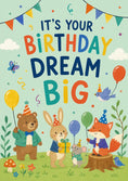 Load image into Gallery viewer, Woodland Animals Dream Big 6th Birthday Card
