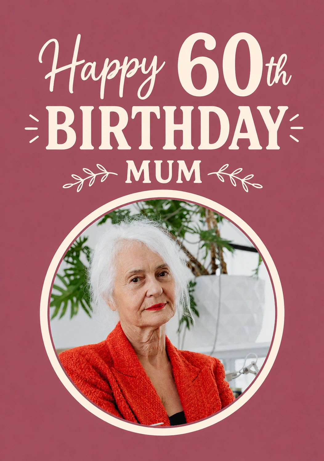Happy 60th Birthday Mum Photo Upload Birthday Card for Her