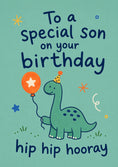 Load image into Gallery viewer, Cute Dinosaur Balloon Special Son Birthday Card for Him

