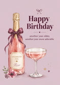 Load image into Gallery viewer, Rose Champagne Celebrate You 50th Birthday Card for Her
