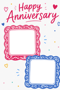 Load image into Gallery viewer, Colourful Hearts and Frames Photo Upload Anniversary Card
