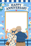 Load image into Gallery viewer, Seaside Couple Ice Cream Photo Upload Anniversary Card
