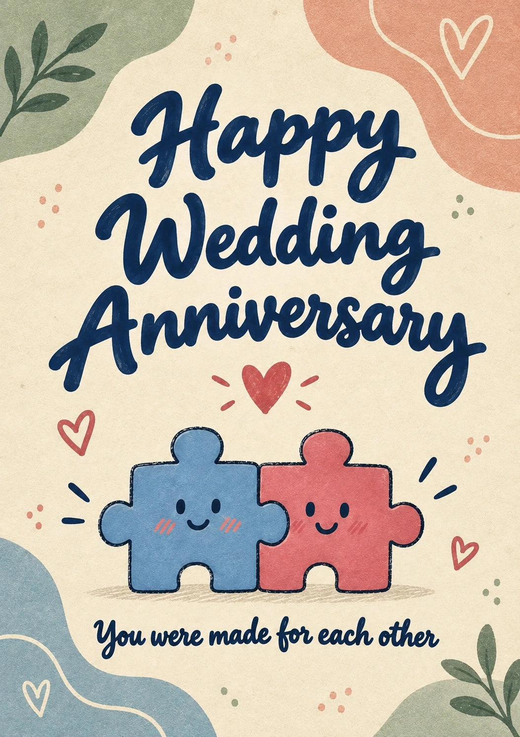 Anniversary - Personalised Card — with punch holes