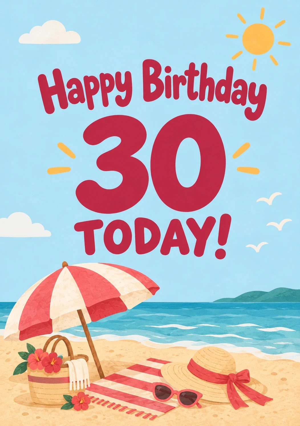 Birthdays - Personalised Card — with punch holes