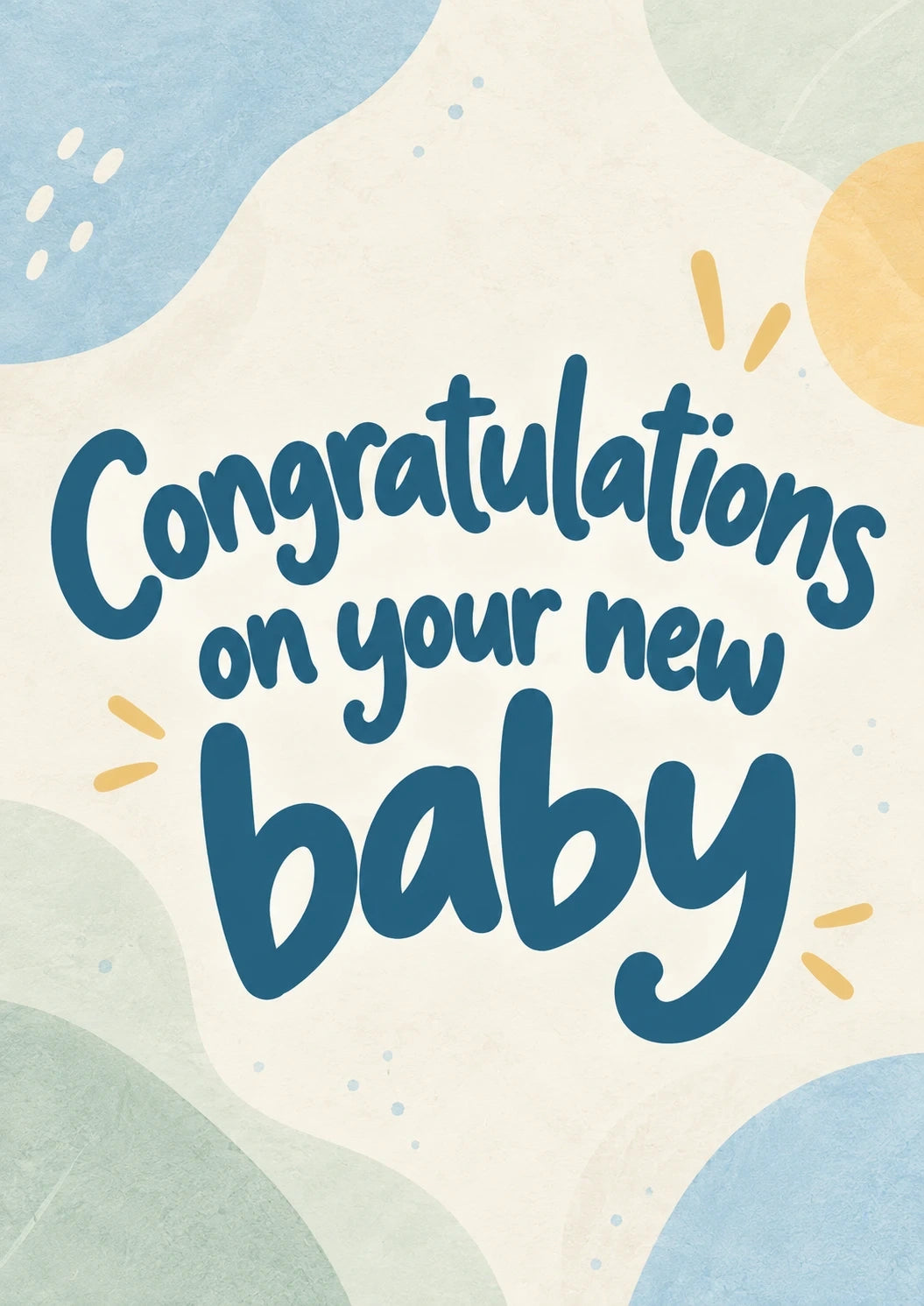 New baby - Personalised Card — with punch holes