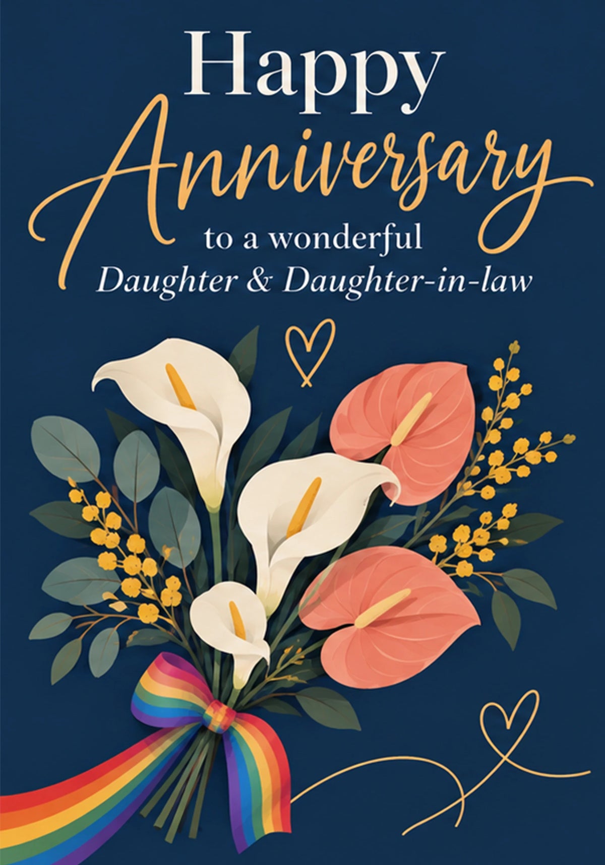 Anniversary - Personalised Card — with punch holes