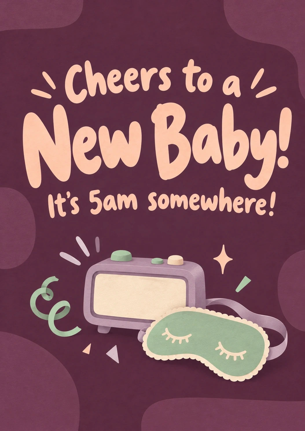 New baby - Personalised Card — with punch holes