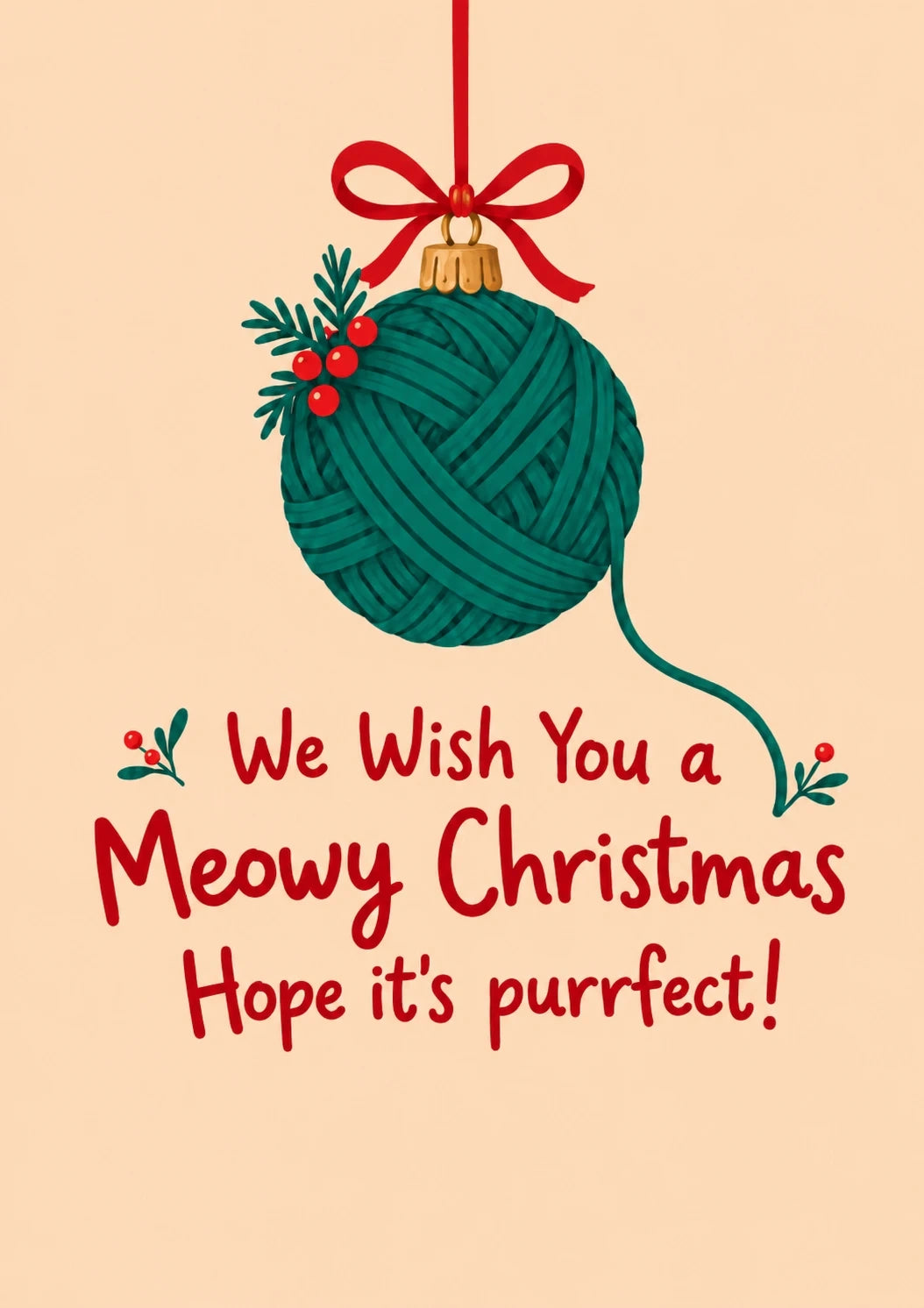 Christmas - Personalised Card — with punch holes