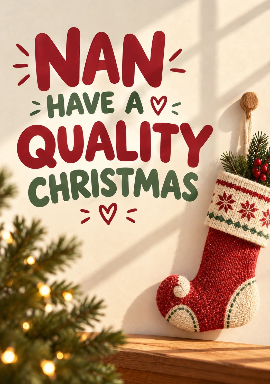 Christmas - Personalised Card — with punch holes