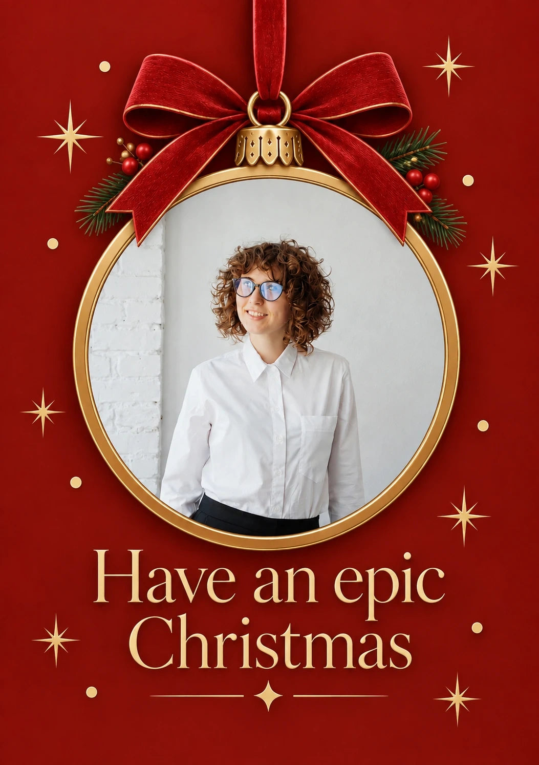 Christmas - Personalised Card — with punch holes